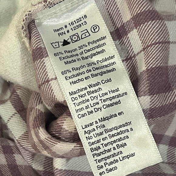 Jach’s Girlfriend NY size XL flannel plaid shirt w/pockets, snap front EUC - Picture 6 of 9